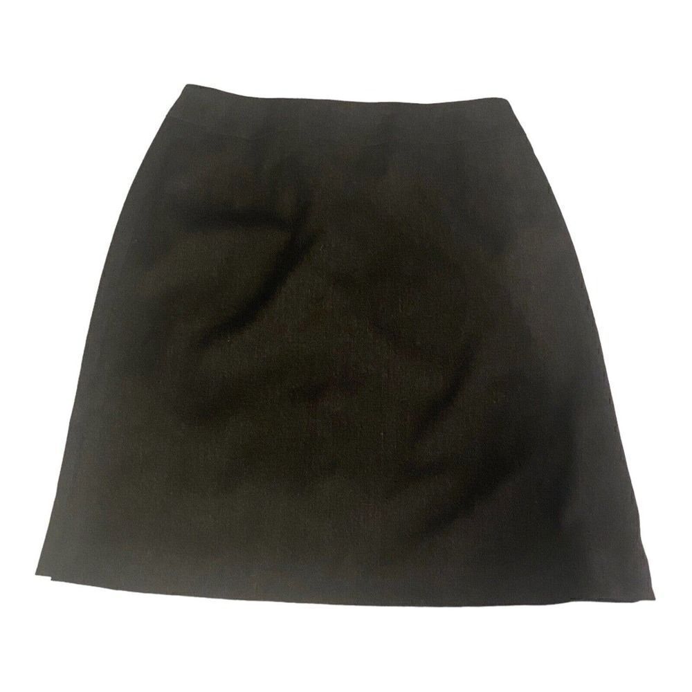 Harve Benard Gray Wool Skirt Women's Size 8 Tall Zip Close Slit Lined